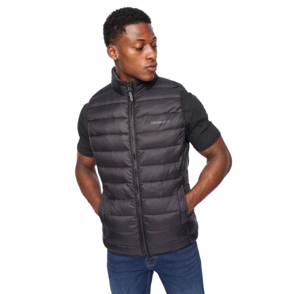 Crosshatch Mens Gattering Vest / Black